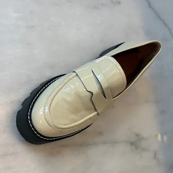 Franco Sarto Patent Leather Chuncky Loafers - Picture 11 of 14